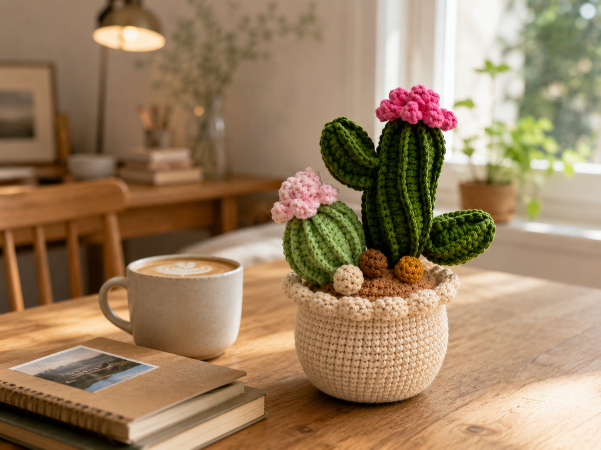 Handmade Crochet Cactus Pot