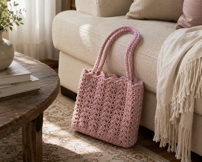 Small Pastel Coquette Yarn Purse