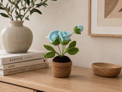 Mini Crochet rose pot