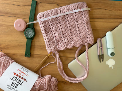 Small Pastel Coquette Yarn Purse