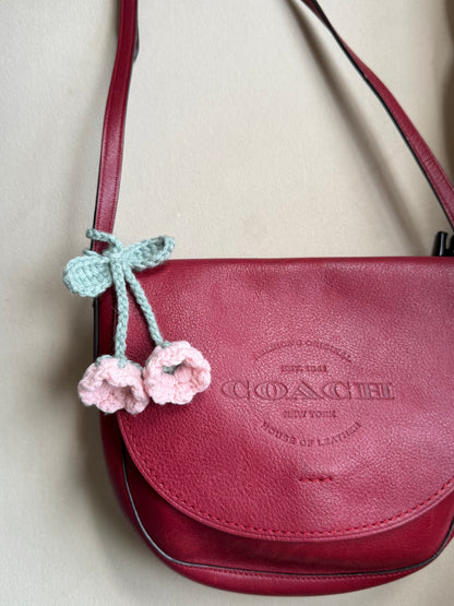 Handmade Bag Charm, Pink Bell Flower Bookmark