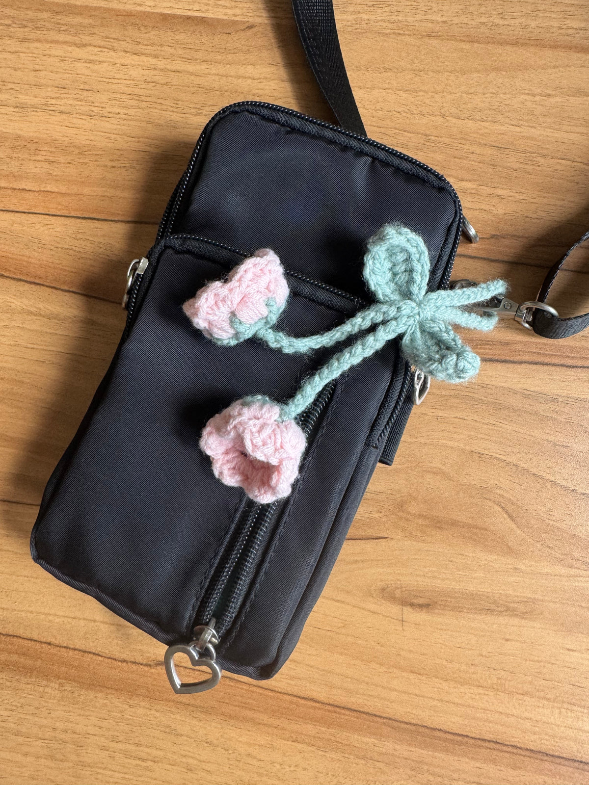 Handmade Bag Charm, Pink Bell Flower Bookmark