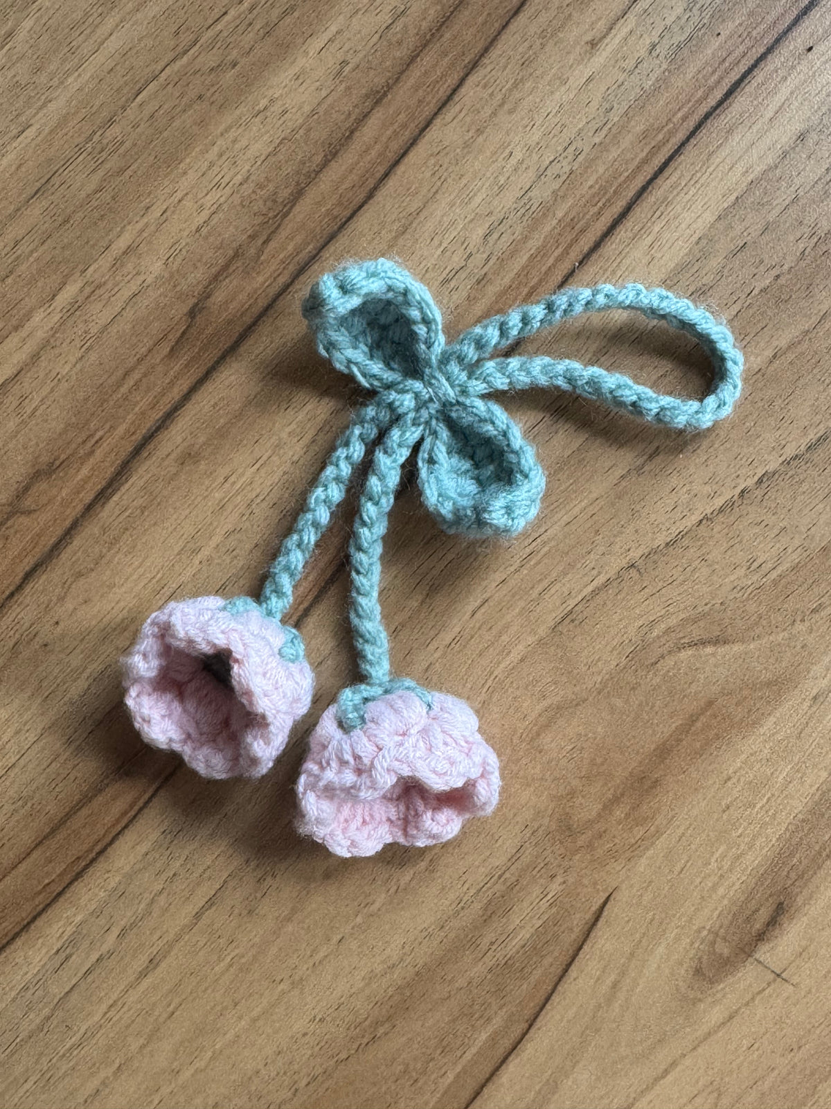 Handmade Bag Charm, Pink Bell Flower Bookmark