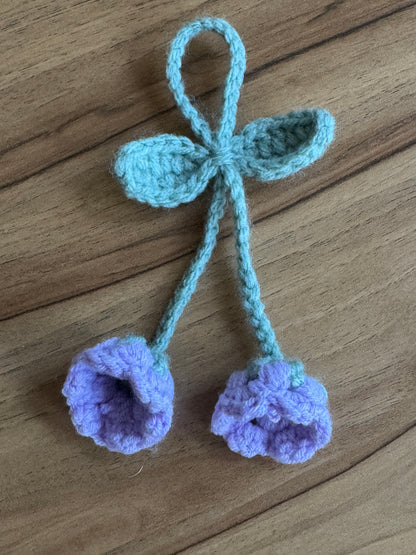 Handmade Bag Charm, Pink Bell Flower Bookmark