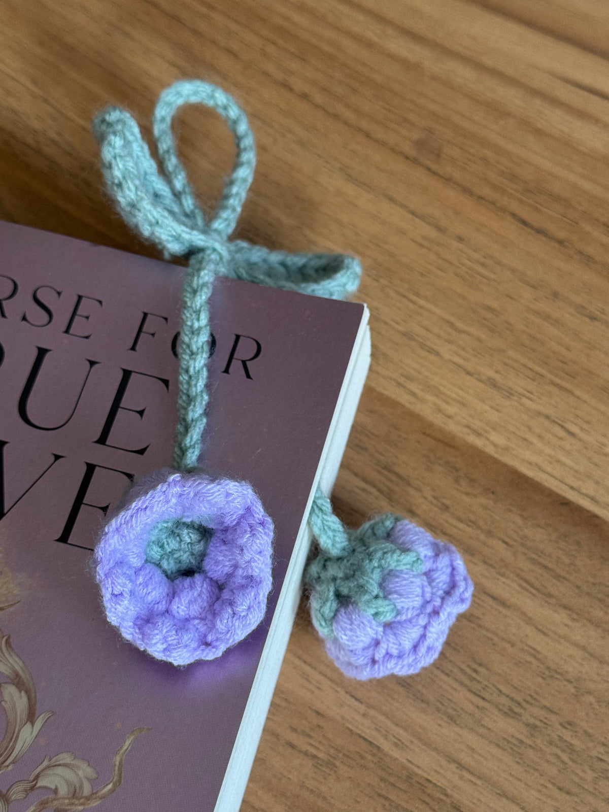 Handmade Bag Charm, Pink Bell Flower Bookmark