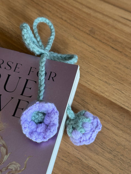Handmade Bag Charm, Pink Bell Flower Bookmark