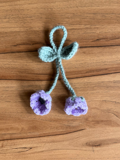 Handmade Bag Charm, Pink Bell Flower Bookmark