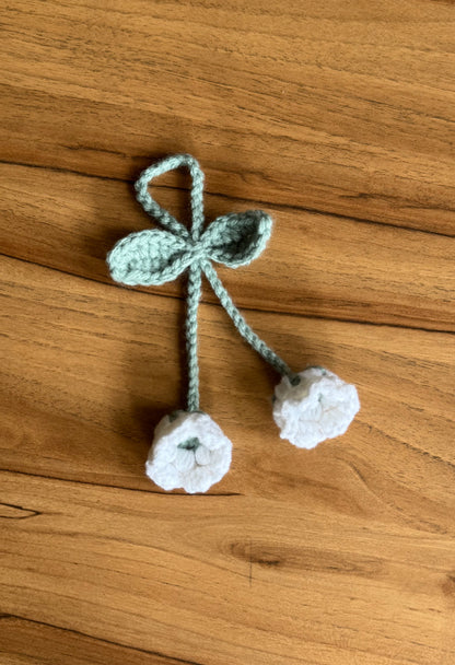 Handmade Bag Charm, Pink Bell Flower Bookmark