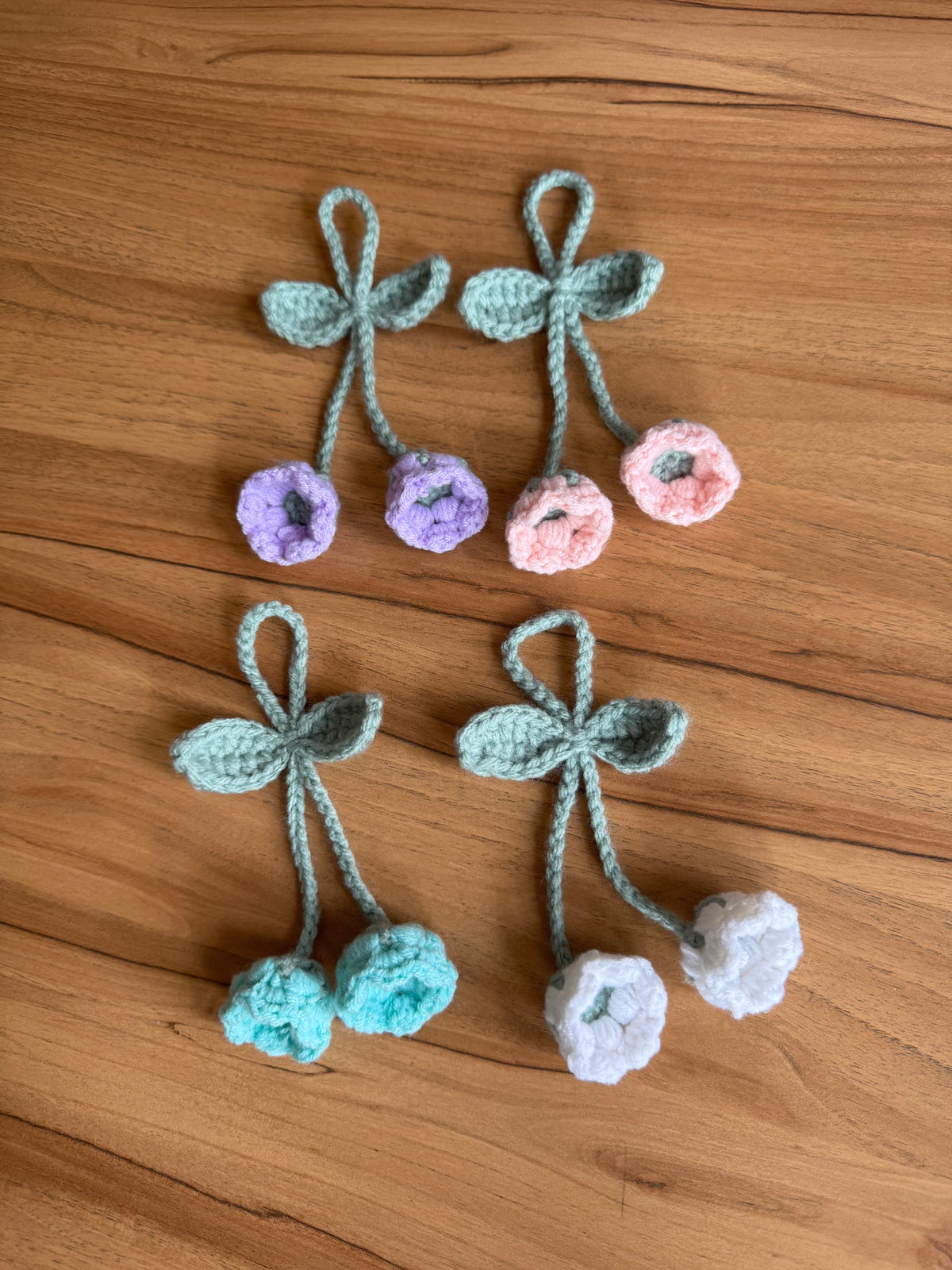 Handmade Bag Charm, Pink Bell Flower Bookmark