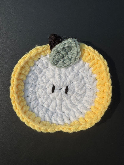 Apple Slice Crochet Coaster