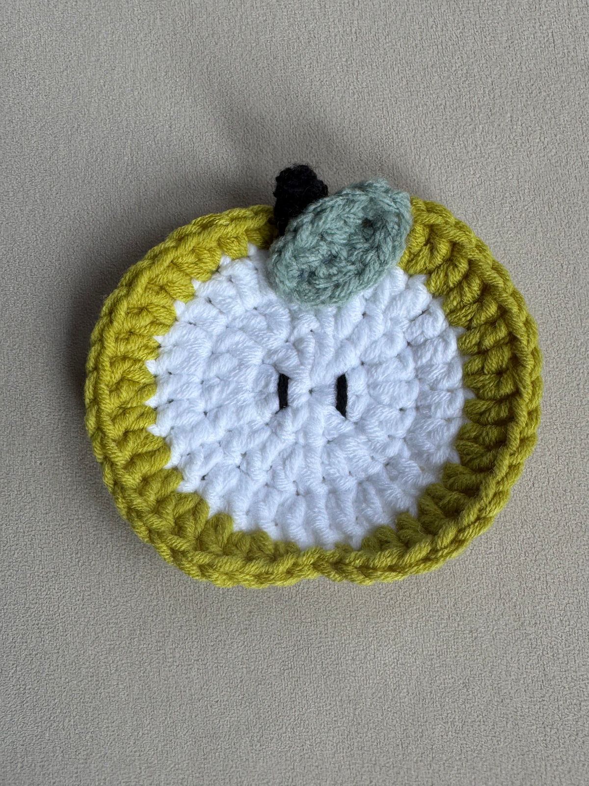 Apple Slice Crochet Coaster