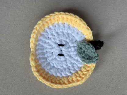 Apple Slice Crochet Coaster