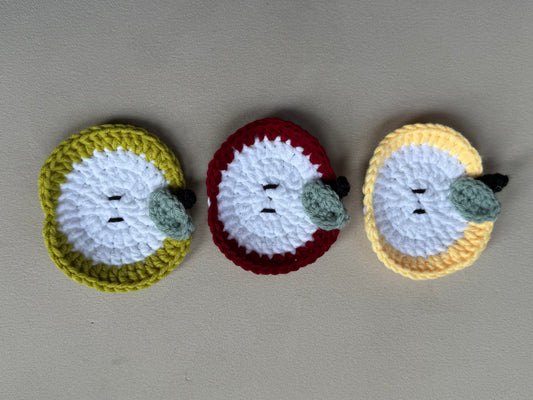 Apple Slice Crochet Coaster