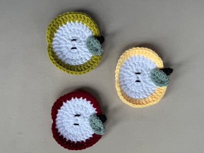 Apple Slice Crochet Coaster