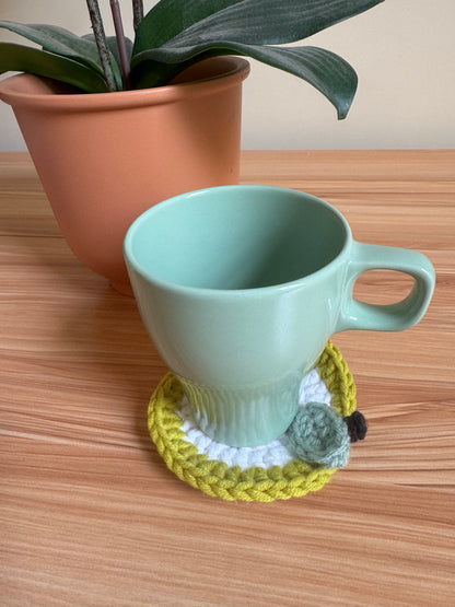 Apple Slice Crochet Coaster