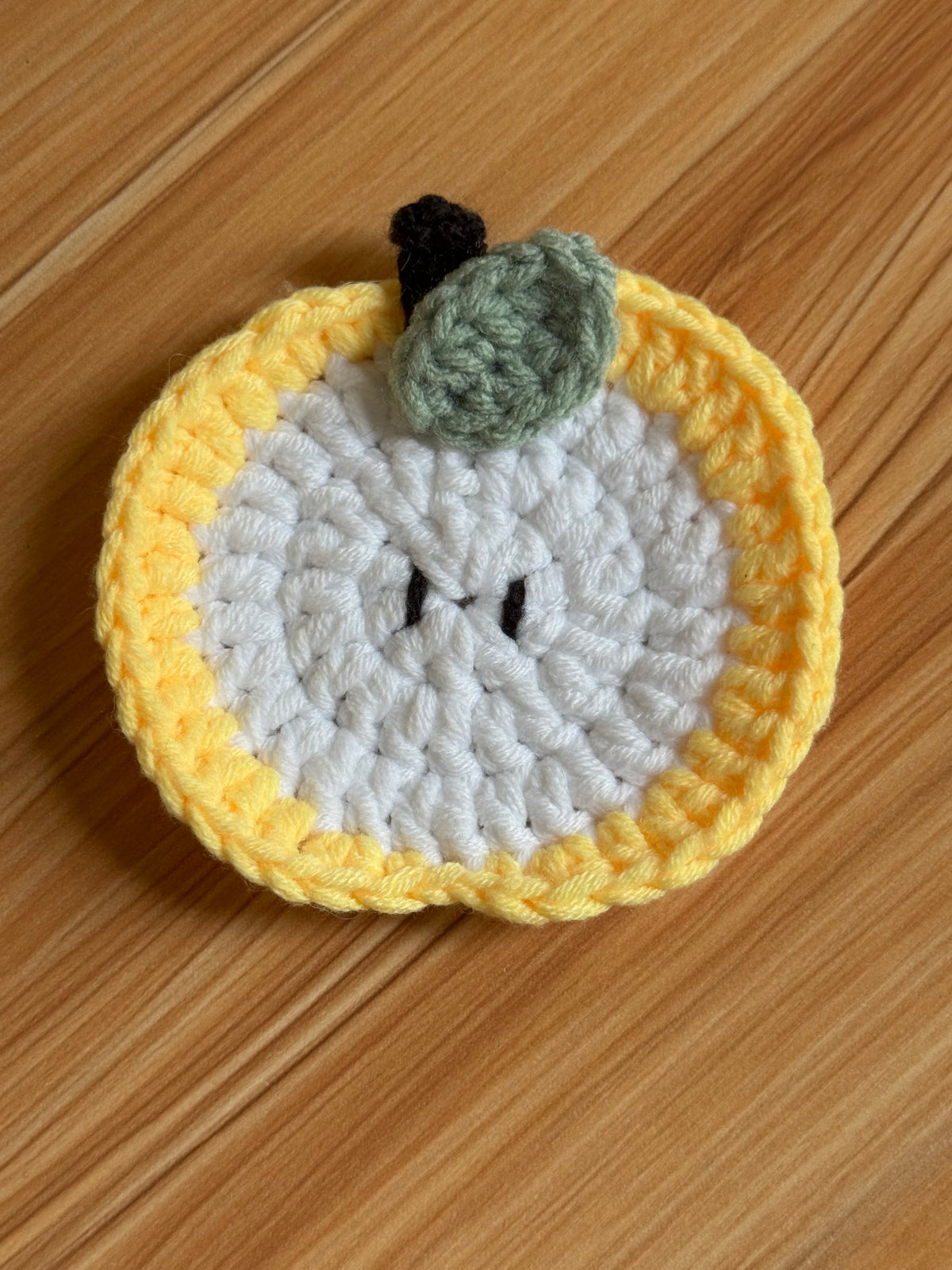 Apple Slice Crochet Coaster