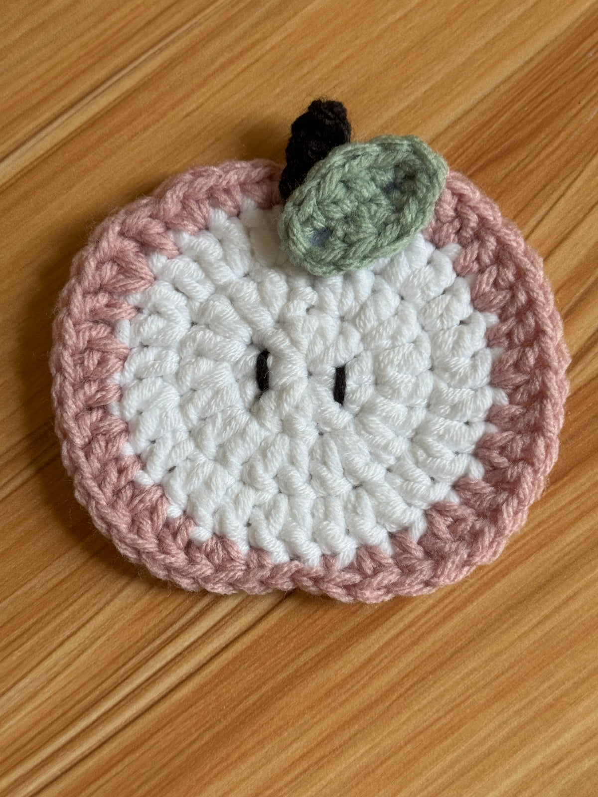 Apple Slice Crochet Coaster