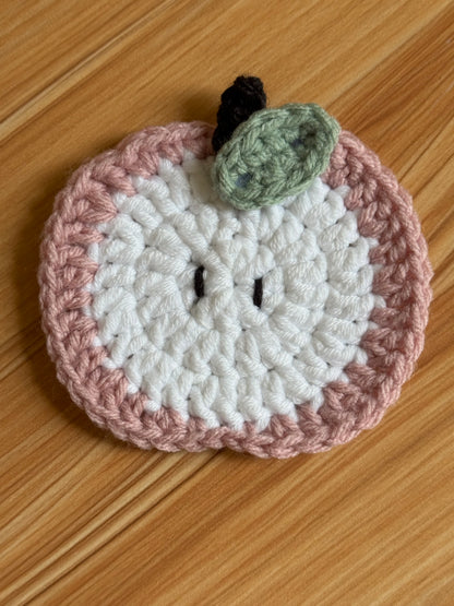 Apple Slice Crochet Coaster